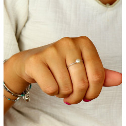 Bague argent perle nacrée -...