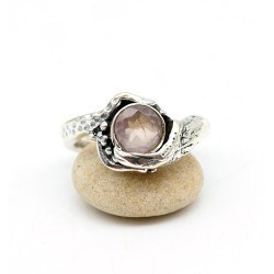 Bague argent quartz rose...