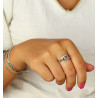 Bague argent quartz rose taillée - Mosaik bijoux indiens
