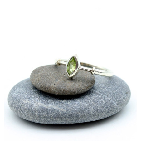 Bague argent fine péridot - Mosaik bijoux indiens