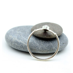 Bague argent fine pierre verte - Mosaik bijoux indiens