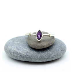 Bague améthyste argent -...