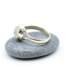 Bague argent pierre blanche - Mosaik bijoux indiens