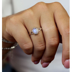 Bague fine argent pierre de...