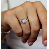 Bague fine argent pierre de lune - Mosaik bijoux indiens