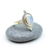 Bague travaillée argent pierre naturelle - Mosaik bijoux indiens
