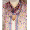 Foulard soie femme rose et blanc - Mosaik bijoux indiens