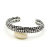 Jonc argenté mât tressé - Mosaik bijoux indiens