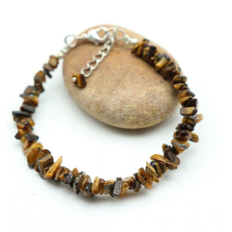 Bracelet oeil de tigre concassé - Mosaik bijoux indiens
