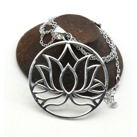 pendentif lotus rond - Mosaik bijoux indiens