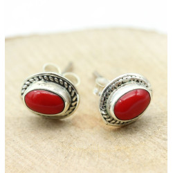 puce d'oreille pierre rouge...