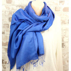 Foulard bleu viscose -...
