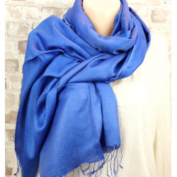 Foulard viscose bleu -...