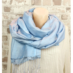 Foulard bleu viscose -...