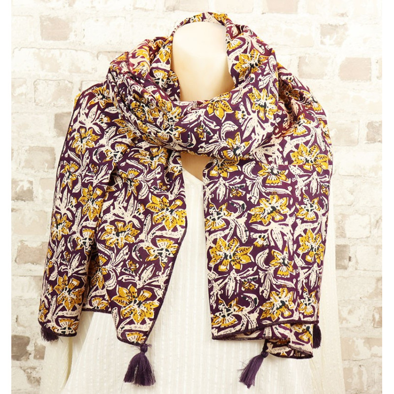 foulard violet boheme - Mosaik bijoux indiens foulard violet boheme - Mosaik bijoux indiens