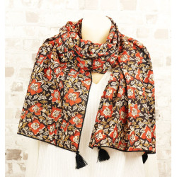 Foulard noir et orange -...