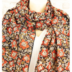 Foulard indien fleuri -...