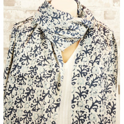 Foulard bleu et blanc -...
