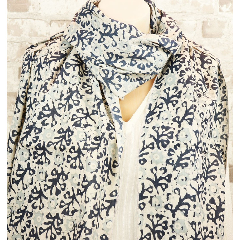 Foulard bleu et blanc - Mosaik bijoux indiens Foulard bleu et blanc - Mosaik bijoux indiens