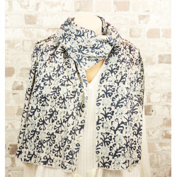 Foulard bleu et blanc -...