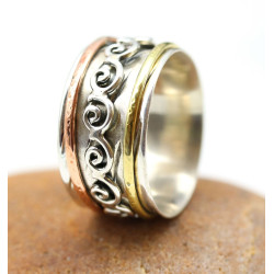 Bague indienne anti stress argent - Mosaik bijoux indiens