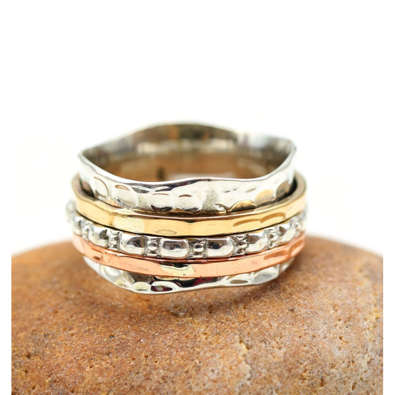 Bague argent anti stress - Mosaik bijoux indiens Bague argent anti stress - Mosaik bijoux indiens
