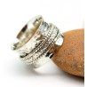 Anneau martelé argent anti stress - Mosaik bijoux indiens