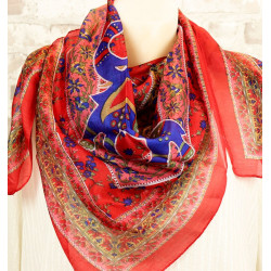 Carré de soie rouge - Mosaik bijoux indiens