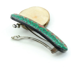 Barrette ethnique rouge et...