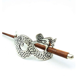 Barrette à chigon dragon -...