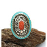 grosse bague ovale ethnique - Mosaik bijoux indiens