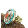 Grosse bague ethnique tibetaine - Mosaik bijoux indiens