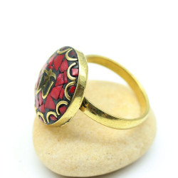 Bague tibetaine aum - Mosaik bijoux indiens