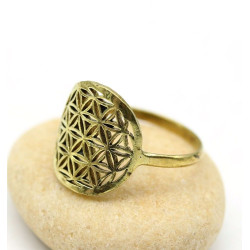 Bague fleur de vie laiton -...
