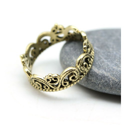 Bague dorée couronne -...