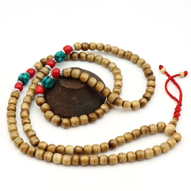 Sautoir en perles tibétain bohème - Mosaik bijoux indiens