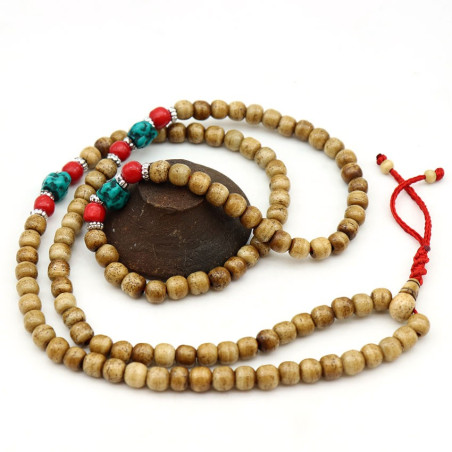 Sautoir en perles tibétain bohème - Mosaik bijoux indiens
