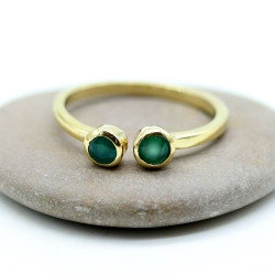 Bague réglable 2 pierres...