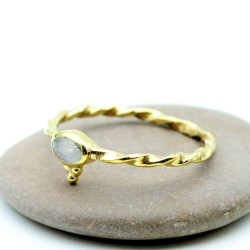 Bague fine laiton pierre...