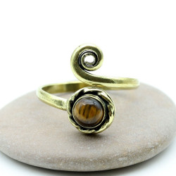Bague laiton oeil de tigre...