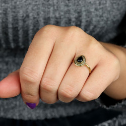 Bague onyx dorée - Mosaik...