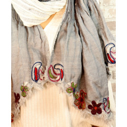 Echarpe en laine motifs...