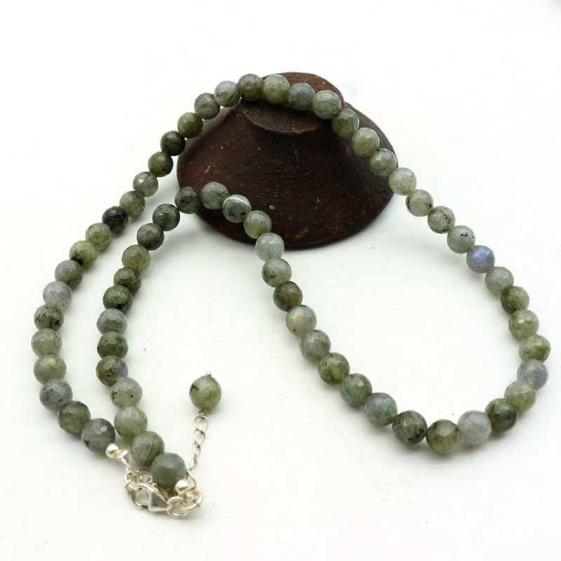 Collier labradorite pierre s taillées - Mosaik bijoux indiens Collier labradorite pierre s taillées - Mosaik bijoux indiens