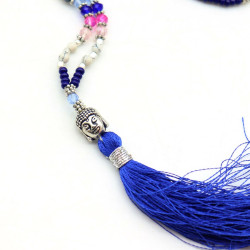 Collier mala bleu - Mosaik bijoux indiens