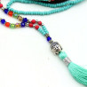 Mala turquoise tête de Bouddha - Mosaik bijoux indiens