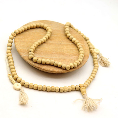 Mala perles bois clair - Mosaik bijoux indiens