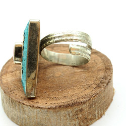 Bague ethnique triangle Mosaik Bijoux Indiens - 3