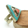 Bague ethnique triangle Mosaik Bijoux Indiens - 4