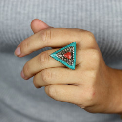 Bague ethnique triangle...