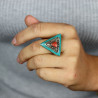 Bague ethnique triangle Mosaik Bijoux Indiens - 2